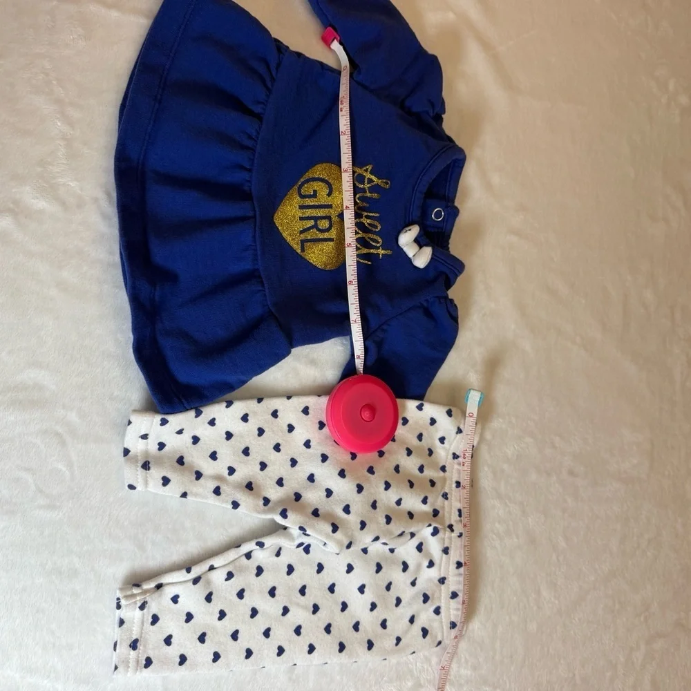 Carter's Blue Baby Outfit with Gold Glitter Embelishment